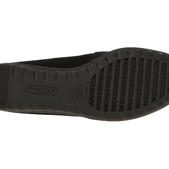 The FLEXX Black Open Peep Toe Leather Wedge US 6 - Picture 4 of 5